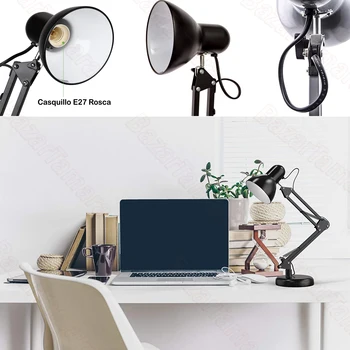 DEPALMERA | Flexo, galda lampas, arhitekta, 40W E27 halogēna vai kvēlspuldzes LED no Spānijas